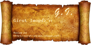 Girst Imogén névjegykártya